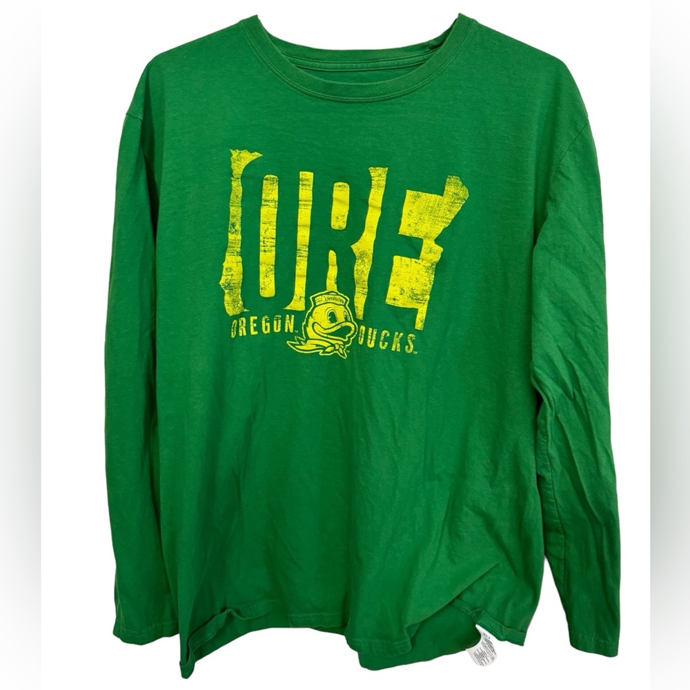 Green University of Oregon Ducks Box Seat Long Sleeve Men’s XL Football T-Shirt